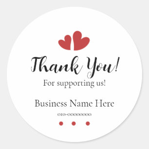 Hartelijk dank voor uw steun aan ons sticker