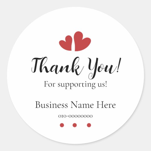 Hartelijk dank voor uw steun aan ons sticker (Voorkant)