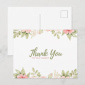 Hartelijk dank voor uw steun briefkaart (Voorkant / Achterkant)
