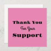 Hartelijk dank voor uw steun kaart (Voorkant / Achterkant)