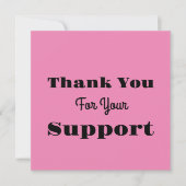 Hartelijk dank voor uw steun kaart (Voorkant)