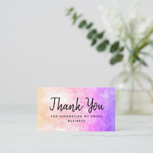 Hartelijk dank voor uw steun voor mijn kleine visitekaartje (Staand voorkant)