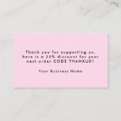 Hartelijk dank voor uw steun voor mijn kleine visitekaartje (Achterkant)