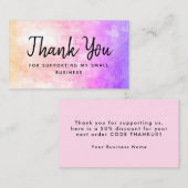 Hartelijk dank voor uw steun voor mijn kleine visitekaartje (Voorkant / Achterkant)