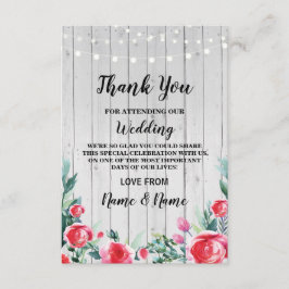 Hartelijk dank voor uw Verloving Wedding Red Roses Bedankkaart