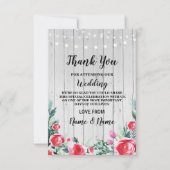 Hartelijk dank voor uw Verloving Wedding Red Roses Bedankkaart (Voorkant)