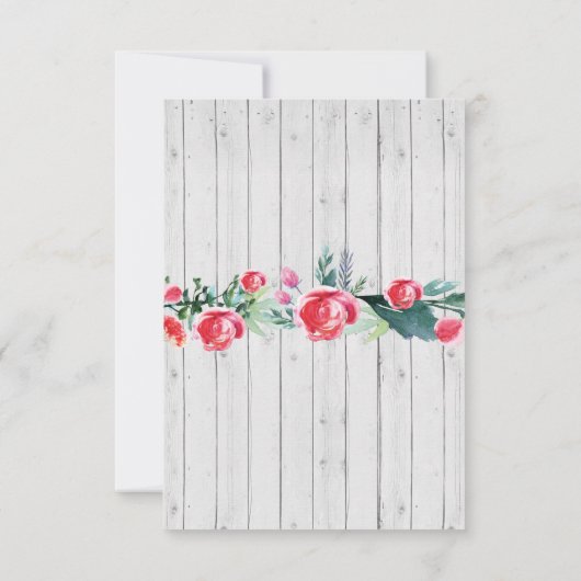 Hartelijk dank voor uw Verloving Wedding Red Roses Bedankkaart (Achterkant)