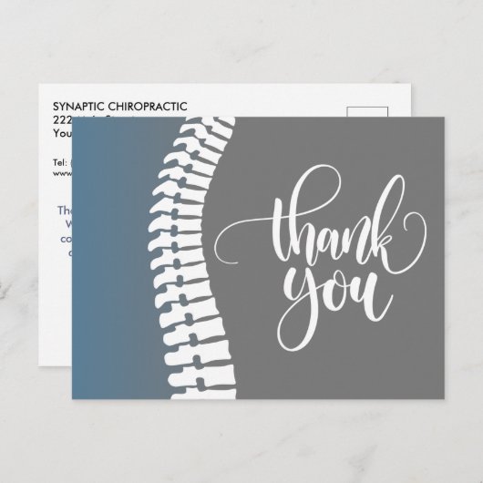 Hartelijk dank voor uw verwijzing 2 Chiropraktijk Briefkaart (Voorkant / Achterkant)