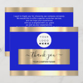 Hartelijk dank voor uw visitekaartje Royal Blue Go Kaart (Voorkant / Achterkant)