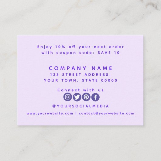 Hartelijk dank voor uw visitekaartje voor uw beste informatiekaartje (Achterkant)