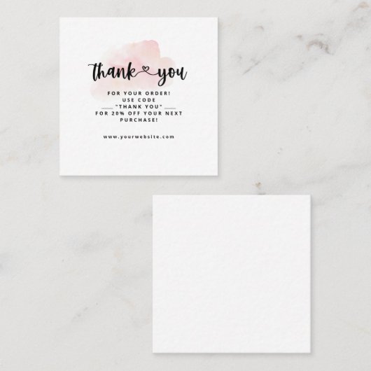 Hartelijk dank voor uw visitekaartjes Waterverven (Voorkant / Achterkant)