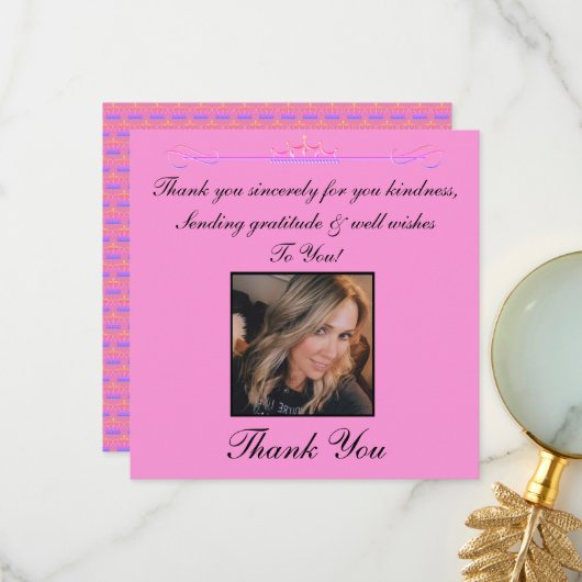 Hartelijk dank voor uw vriendelijke fotokaart bedankkaart (Voorkant / Achterkant in situ)