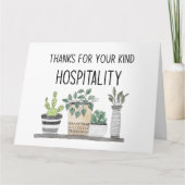 Hartelijk dank voor uw vriendelijke gastvrijheid kaart (Voorkant)