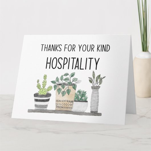 Hartelijk dank voor uw vriendelijke gastvrijheid kaart (Voorkant)