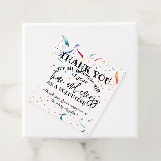 Hartelijk dank voor uw vrijwilliger bedankjes labels (In situ)