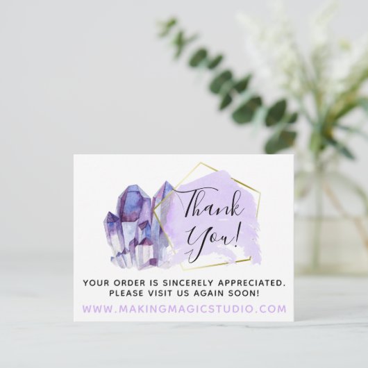 Hartelijk dank voor uw Waterverf Crystals & Gold G Briefkaart (Staand voorkant)