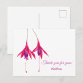 Hartelijk dank voor uw Waterverf Fuschia. Briefkaart (Voorkant / Achterkant)