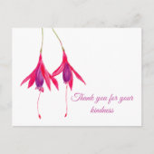 Hartelijk dank voor uw Waterverf Fuschia. Briefkaart (Voorkant)