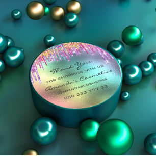 Hartelijk dank voor uw Winkelende regenboogschijve Ronde Sticker