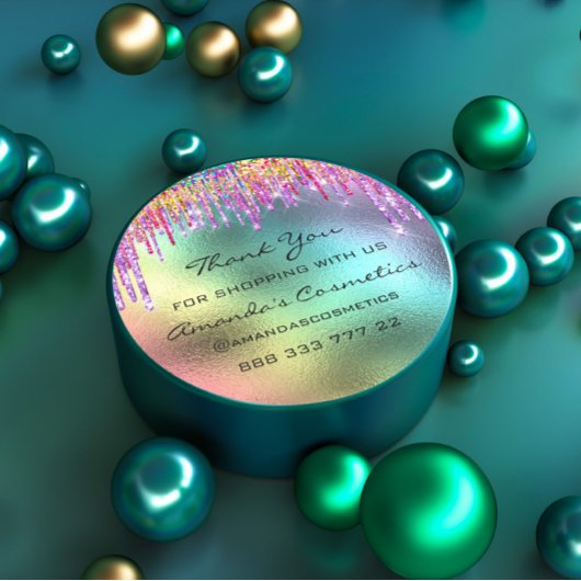 Hartelijk dank voor uw Winkelende regenboogschijve Ronde Sticker