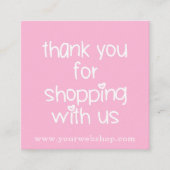 Hartelijk dank voor uw winkels - de hotroze websho vierkante visitekaartje (Voorkant)