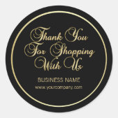 Hartelijk dank voor uw winkels met ons Business Go Ronde Sticker (Voorkant)
