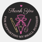 Hartelijk dank voor uw zakbankkaartje ronde sticker (Voorkant)