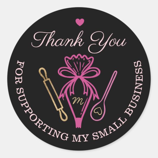 Hartelijk dank voor uw zakbankkaartje ronde sticker (Voorkant)