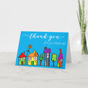 Hartelijk dank voor uw zakelijk onroerend goed bedankkaart