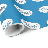 Hartelijk dank voor uw zakelijke, blauw script cadeaupapier (Rol Hoek)