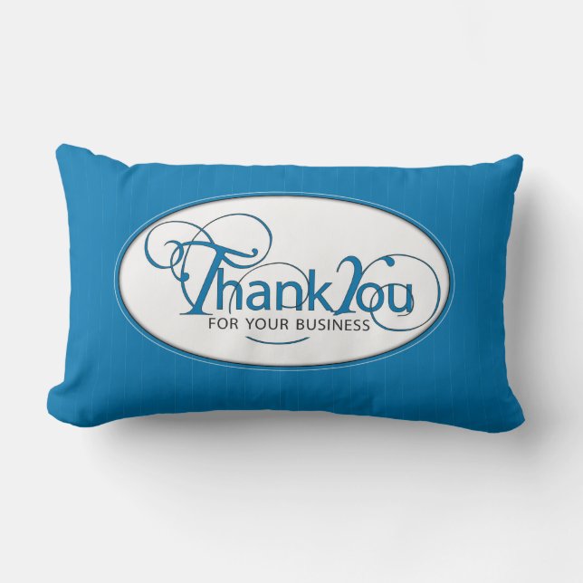 Hartelijk dank voor uw zakelijke, blauw script kussen (Voorkant)