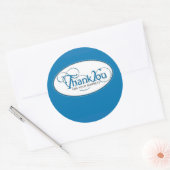 Hartelijk dank voor uw zakelijke, blauw script ronde sticker (Envelop)