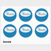 Hartelijk dank voor uw zakelijke, blauw script ronde sticker (Vel)