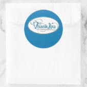 Hartelijk dank voor uw zakelijke, blauw script ronde sticker (Tas)