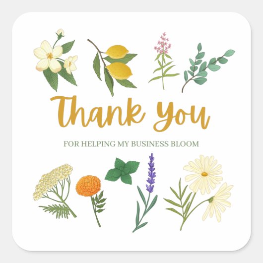 Hartelijk dank voor uw zakelijke envelopzegels vierkante sticker (Voorkant)