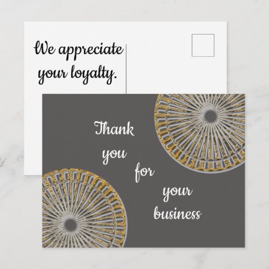 Hartelijk dank voor uw zakelijke Gold Silver Clien Briefkaart (Voorkant / Achterkant)