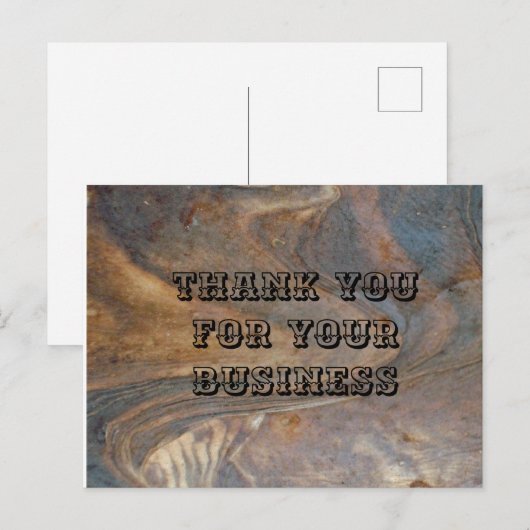 Hartelijk dank voor uw zakelijke houten graan-ontw briefkaart (Voorkant / Achterkant)