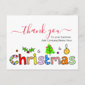 Hartelijk dank voor uw zakelijke kerstdagen briefkaart (Voorkant)