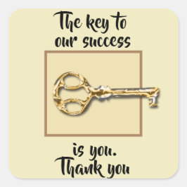Hartelijk dank voor uw zakelijke klanten - sleutel vierkante sticker