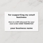 Hartelijk dank voor uw zakelijke korting Blauw Ora Visitekaartje (Achterkant)