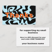 Hartelijk dank voor uw zakelijke korting Blauw Ora Visitekaartje (Voorkant / Achterkant)