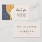 Hartelijk dank voor uw zakelijke logo kortingskaartje (Voorkant / Achterkant)