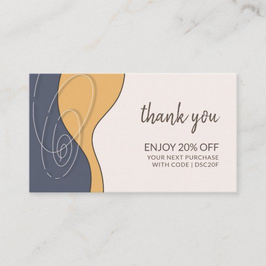 Hartelijk dank voor uw zakelijke logo kortingskaartje (Voorkant)