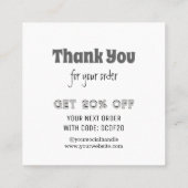 Hartelijk dank voor uw zakelijke Logo Modern minim Kortingskaartje (Achterkant)