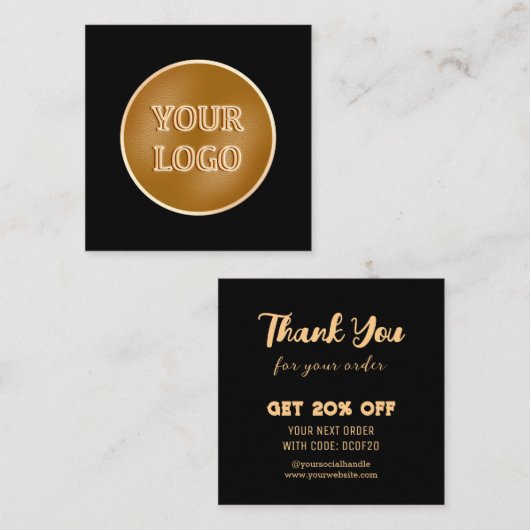 Hartelijk dank voor uw zakelijke Logo Modern Minim Kortingskaartje (Voorkant / Achterkant)