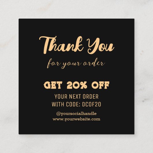 Hartelijk dank voor uw zakelijke Logo Modern Minim Kortingskaartje (Achterkant)