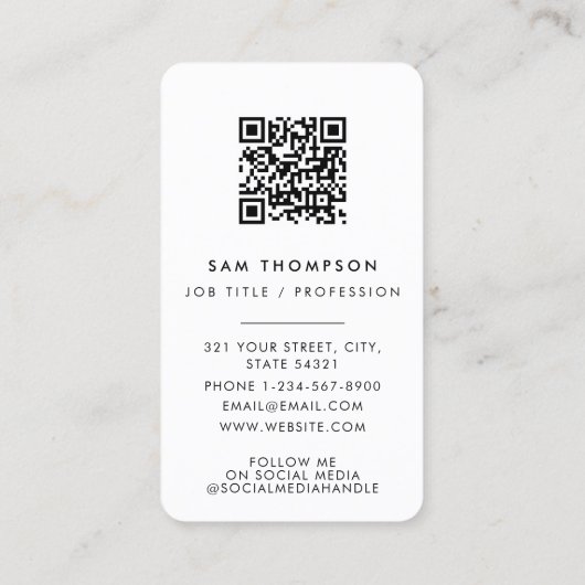 Hartelijk dank voor uw zakelijke Logo QR-code Soci Visitekaartje (Achterkant)