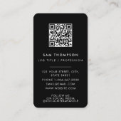 Hartelijk dank voor uw zakelijke Logo QR-code zwar Visitekaartje (Achterkant)