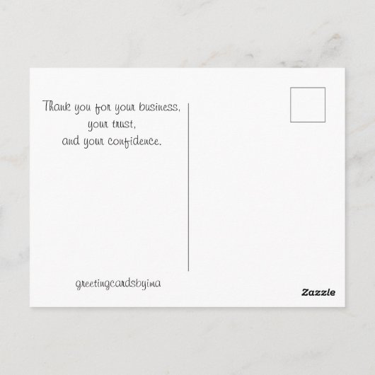 Hartelijk dank voor uw zakelijke medewerking briefkaart (Achterkant)