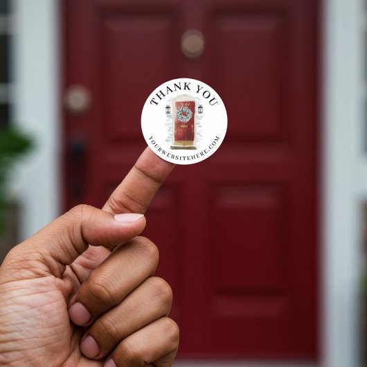 Hartelijk dank voor uw zakelijke rode Waterverf de Ronde Sticker